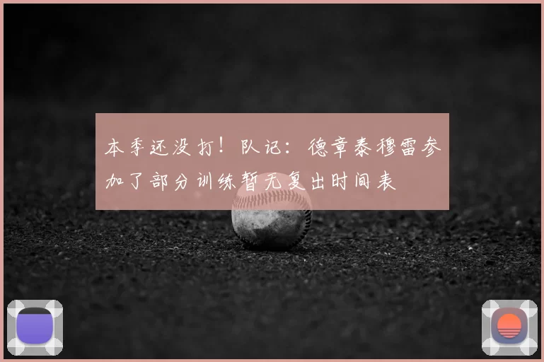 本季还没打!队记:德章泰穆雷参加了部分训练暂无复出时间表