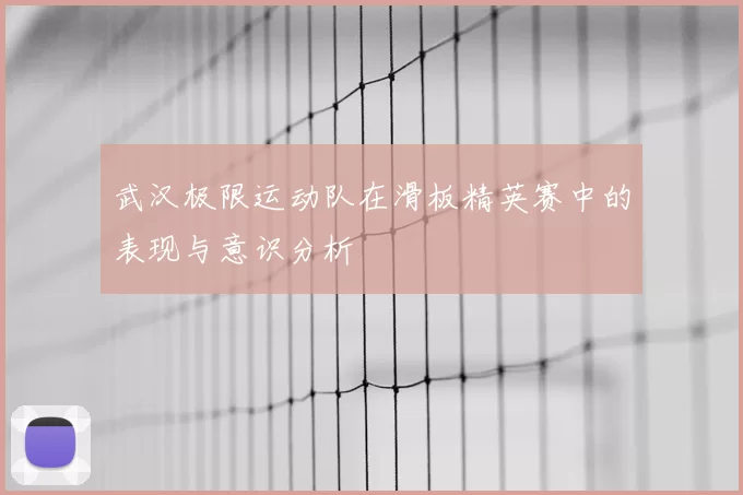 武汉极限运动队在滑板精英赛中的表现与意识分析