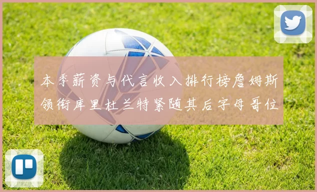 本季薪资与代言收入排行榜詹姆斯领衔库里杜兰特紧随其后字母哥位列第四